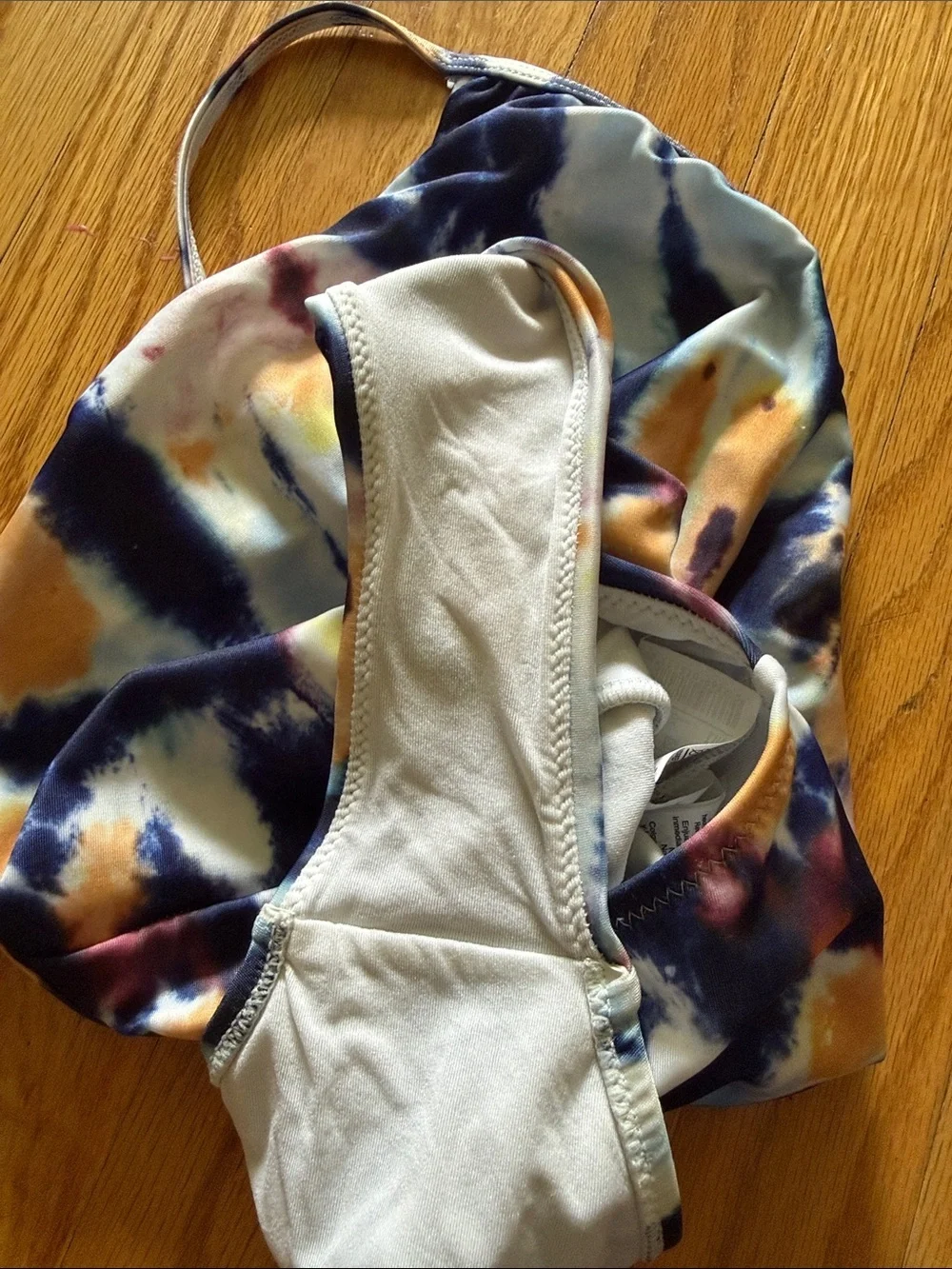 Molo sz 9 Tie-Dye One-Piece Swimsuit in Navy, Light Blue & Orange great cond